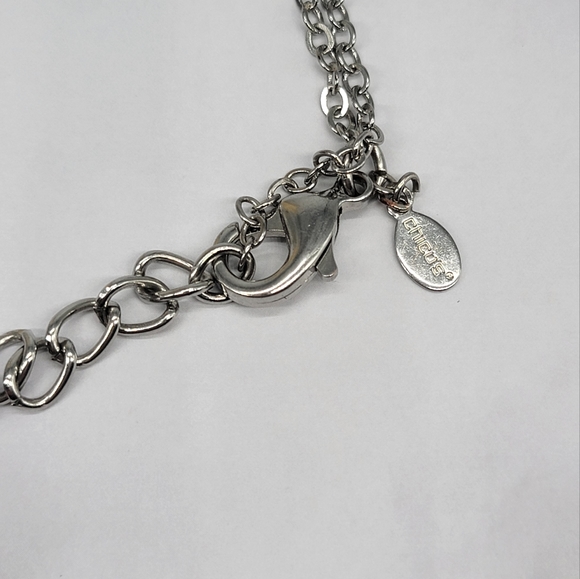 Chico’s Aquamarine Teardrop Station Necklace - Picture 7 of 7